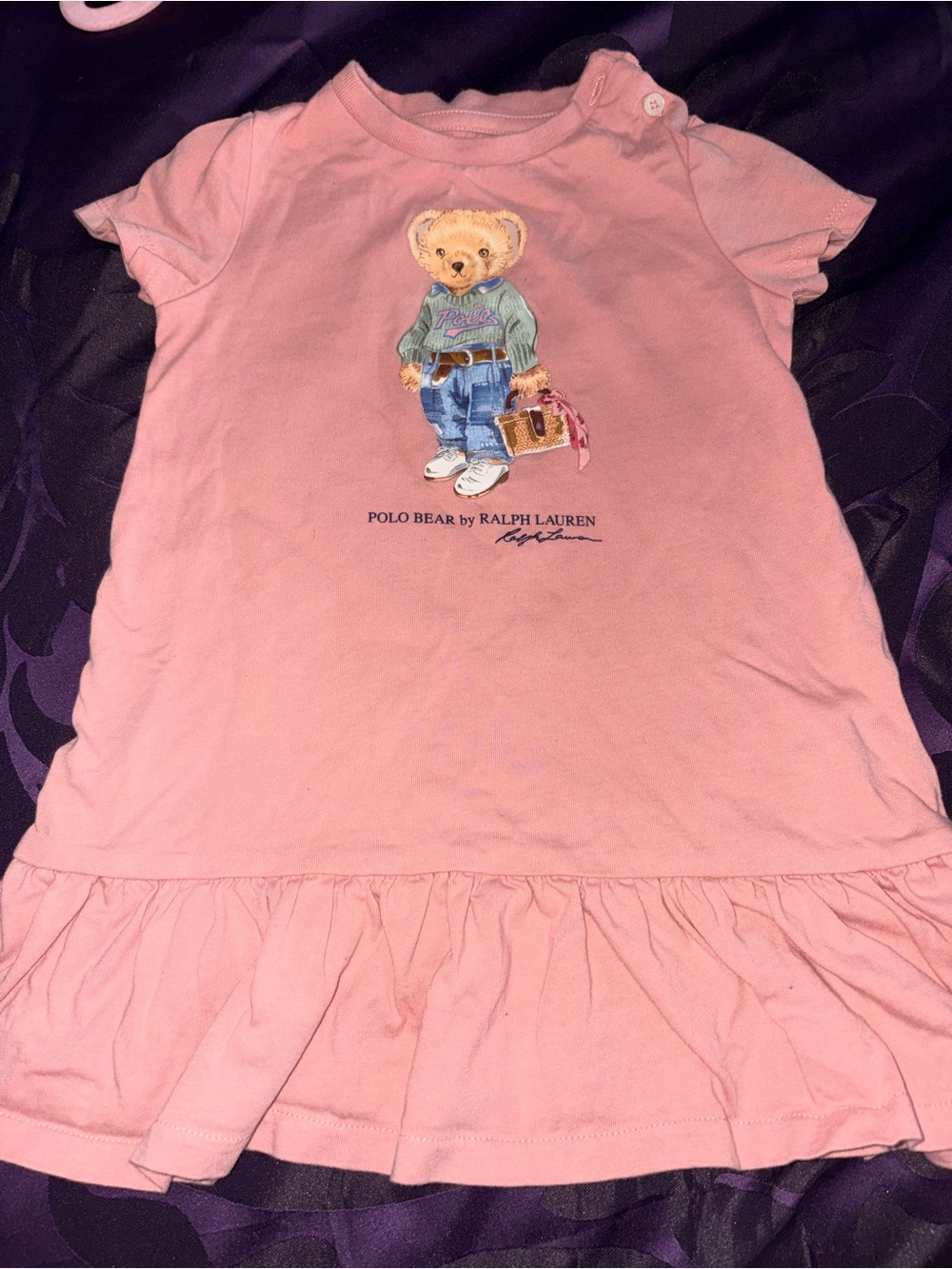 Ralph Lauren Pink Polo Bear Kids Dress